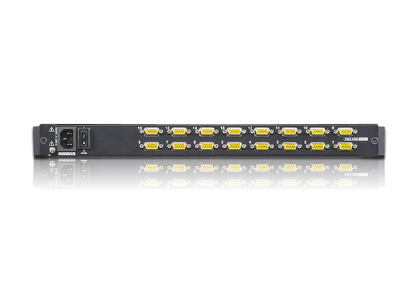 Single Rail 19" 16-Port PS/2-USB VGA LCD KVM Switch
