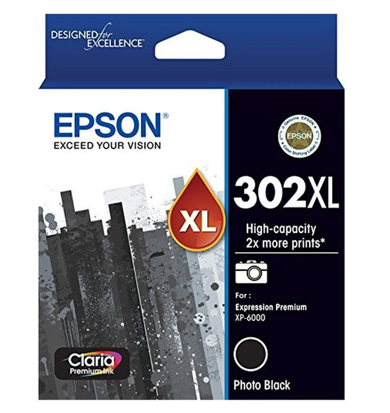 EPSON 302XL PHOTO BLACK INK CLARIA PREMIUM FOR EXPRESSION PREMIUM XP-6000