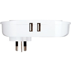 Verbatim Dual USB Surge Protector with Double Adaptor White