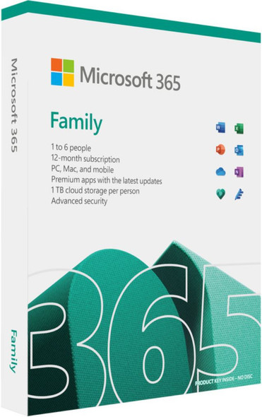 Microsoft 365 Family 2021 English APAC 1 Year Subscription Medialess