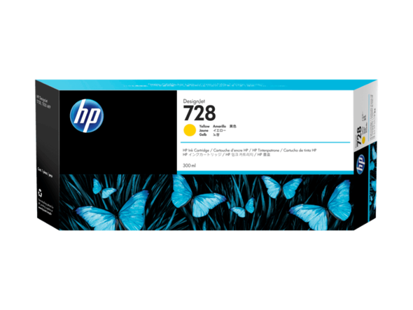 HP 728 DesignJet Ink  T730 & T830  300ml Yellow