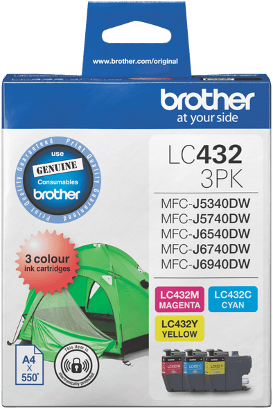 Brother LC-432-3PKS Colour value pack Ink Cartridge