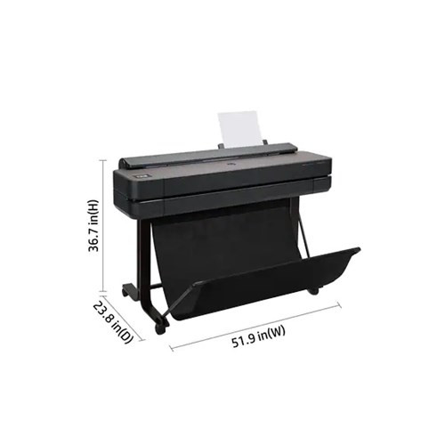 HP 24" DesignJet T650 Large Format with Mobile Printer, 1 GB, 2400 x 1200 dpi, 26 sec/A1, ±0.1%, Wi-Fi