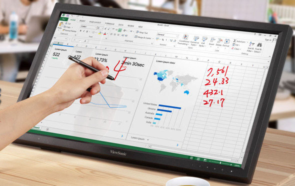 ViewSonic 24” TD2423 IR 10 Point Touch Advanced Ergonomics, Magnetic Pen Holder