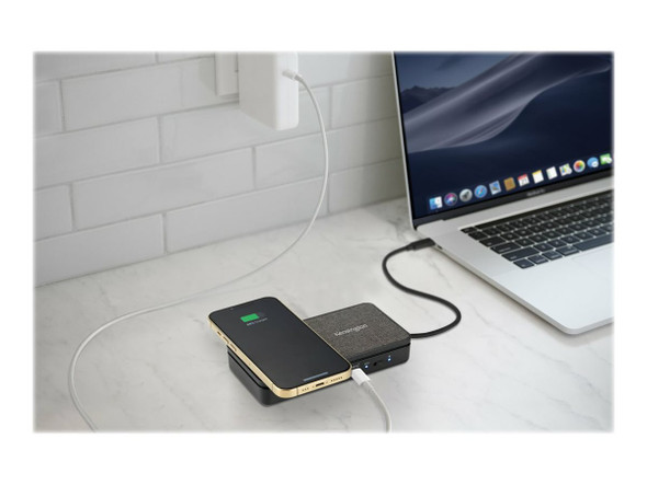 Kensington SD1700P USB-C Dual 4K Portable Mobile Dock with Qi Charging - 100W Power Pass Through