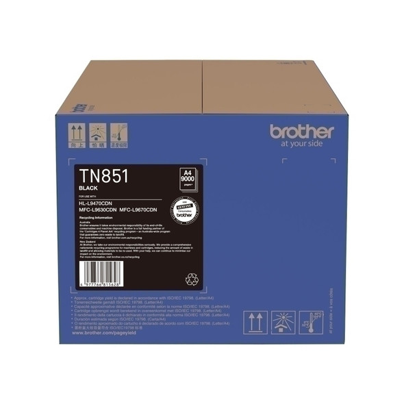 Brother TN851Bk Black Toner  Laser Printer 9,000 yld