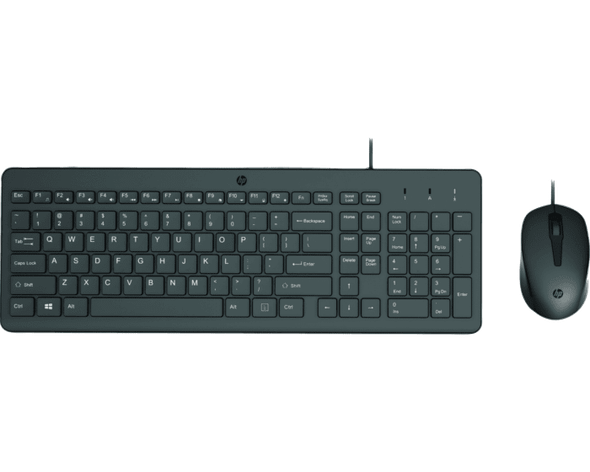 HP 150 Wired Mouse and Keyboard Black 
