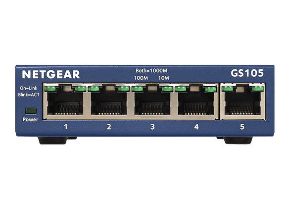 NETGEAR (GS105AU) 5-PORT UNMANAGED SWITCH, GbE(5), LIFE WTY
