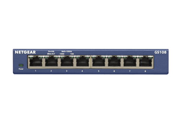 NETGEAR (GS108AU) 8-PORT UNMANAGED SWITCH, GbE(8), LIFE WTY