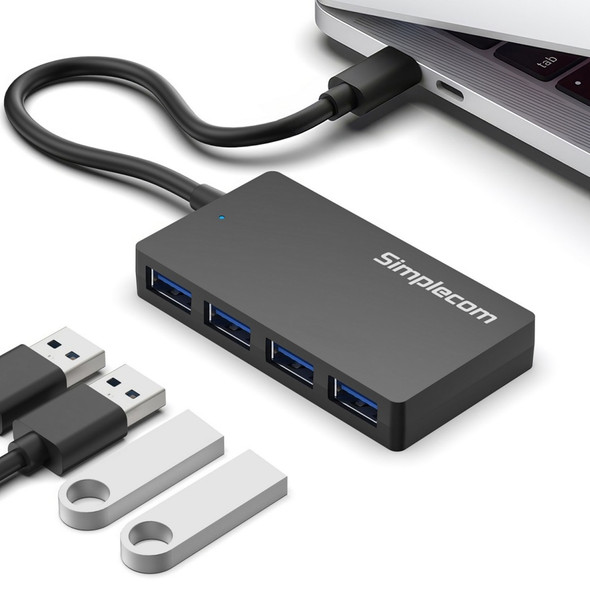Simplecom CH350 SuperSpeed USB-C to 4xtUSB-A Hub USB 3.2 Gen1, 5Gbps, plug & play, bus-powered