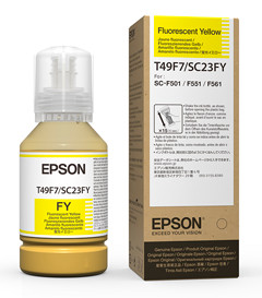 Epson 140ml UltraChrome T49F Dye Sub Fluro Yellow Ink Bottle