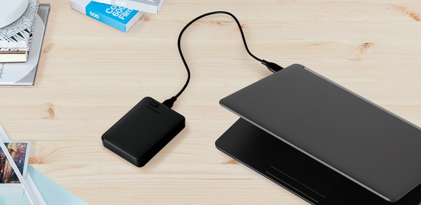 Western Digital WD Elements 2TB USB 3.0 2.5" Portable External Hard Drive - Slim Light Durable Shock Proof Black Plug & Play NTFS for Windows 10/8.1/7