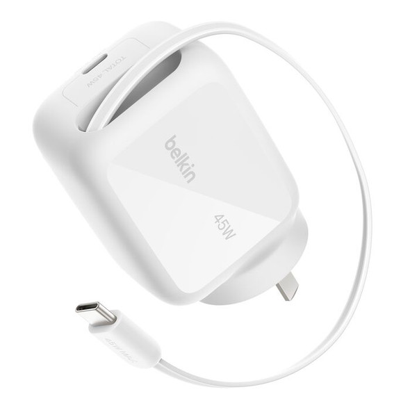 Belkin UltraCharge GAN 45 W AC Adapter - Universal Adapter - 2 USB Type-C 