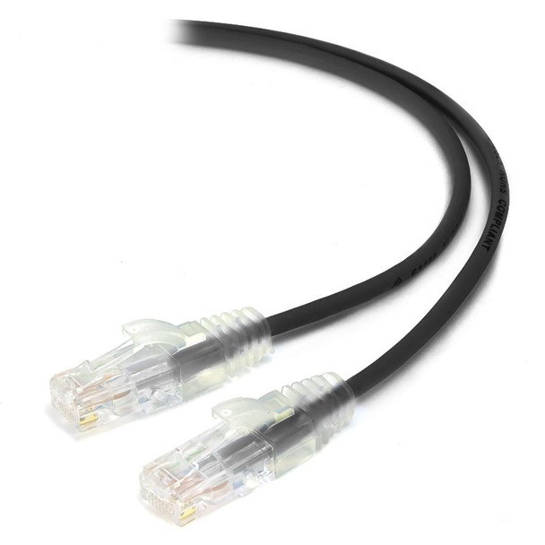 ALOGIC 0.30m Black Ultra Slim Cat6 Network Cable, UTP, 28AWG - Series Alpha - MOQ:14