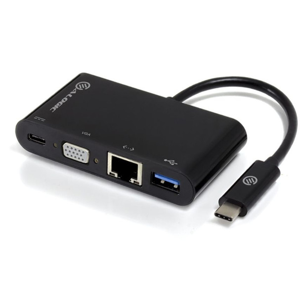 ALOGIC USB-C MultiPort Adapter with VGA/USB 3.0/Gigabit Ethernet/USB-C with Power Delivery (60W) - MOQ:1