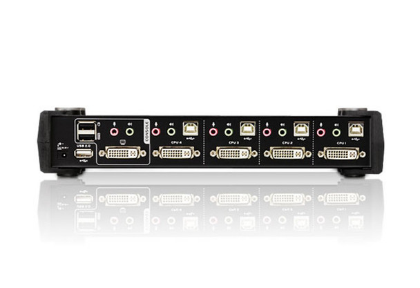 4 PORT USB 2.0 DVI KVMP SWITCH. Support HDCP, Video DynaSync, Single Link, Audio, Mouse/Keyboard emulation - [ OLD SKU: CS-1764A ]