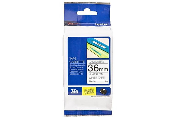Brother TZe261 Labelling Tape 36MM Black on White