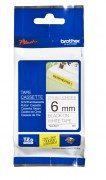6MM BLACK ON WHITE STRONG ADHESIVE TZE TAPE