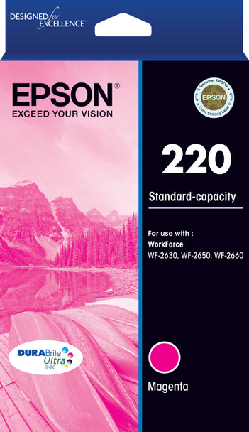 220 Std Capacity DURABrite Ultra Magenta ink(Epson WorkForce WF-2630, WF-2650, WF-2660)
