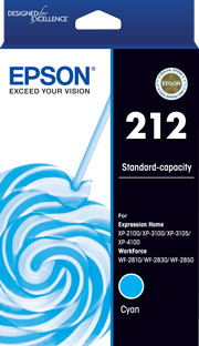 212 Std Cyan Ink - XP-4100, XP-3105, XP-3100, XP-2100, WF-2850, WF-2830, WF-2810