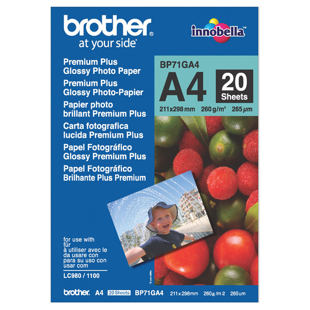 Brother A4 BP71GA4 A4 Photo Paper (20 SHEETS) - 260 GSM
