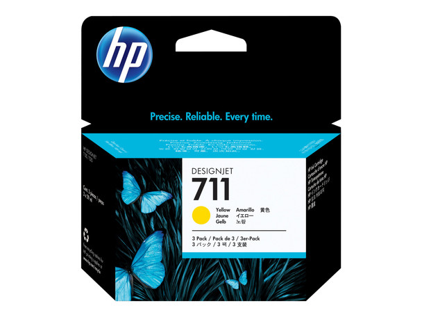 HP 711 3-PACK 29-ML Yellow Designjet Ink T120/T520/T125/T130/T525/T530