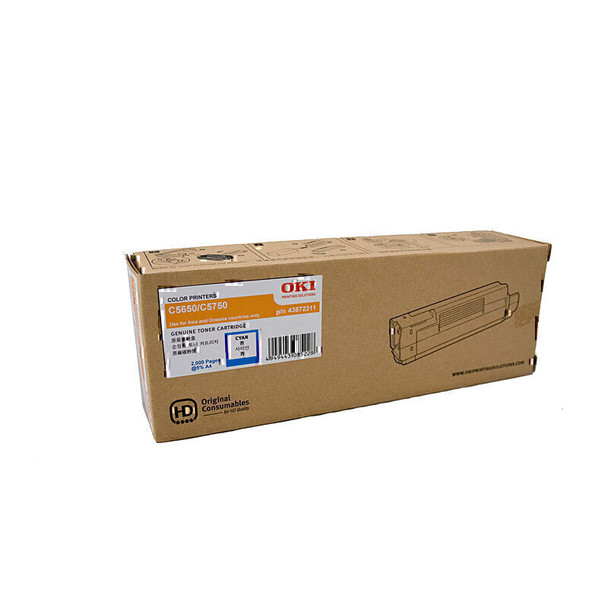 OKI 43872311 C5650 C5750 CYAN TONER CARTRIDGE 2K Clearing SOH