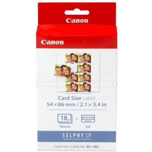 Canon KC18IL Ink/Label, 8 stickers per Credit Card Size sheet