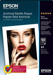 Epson A4 Archival Matte Paper - 50 Sheets (189gsm) 
