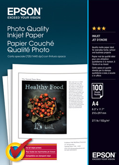Epson Photo Quality Inkjet Paper 100 SHEETS 