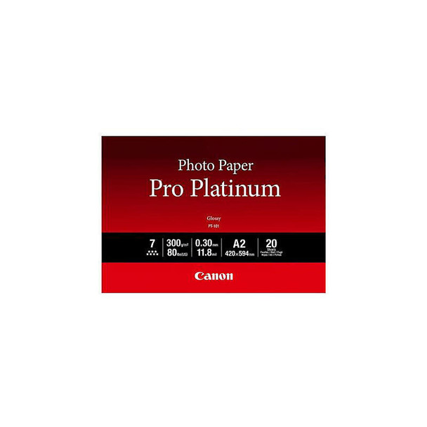 CANON PT101A2 20 SHEETS A2 300GSM PHOTO PAPER PRO PLATINUM