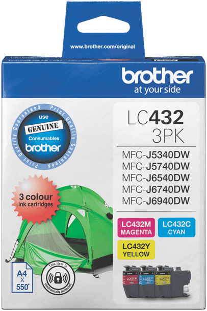Brother LC432-3PK Colour value pack Ink Cartridge