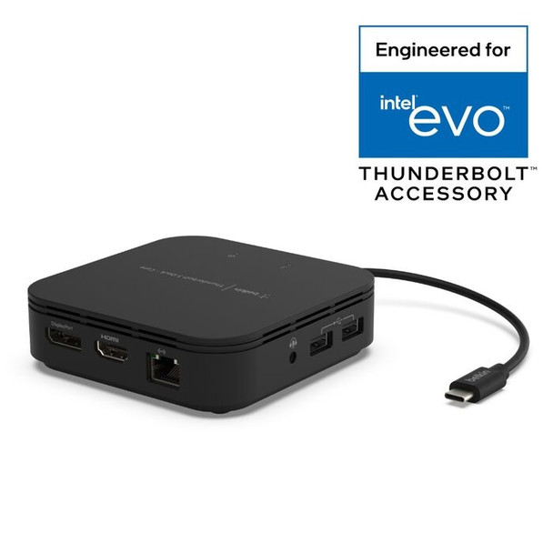 Belkin Thunderbolt 3 Dock Core for Mac & Windows 1xDisplay 1xHDMI 2xUSB-A 1xGbE 1xAudio 1xUSB-C PD (Input)) Dual Monitor support Dual Powered dock/Hub