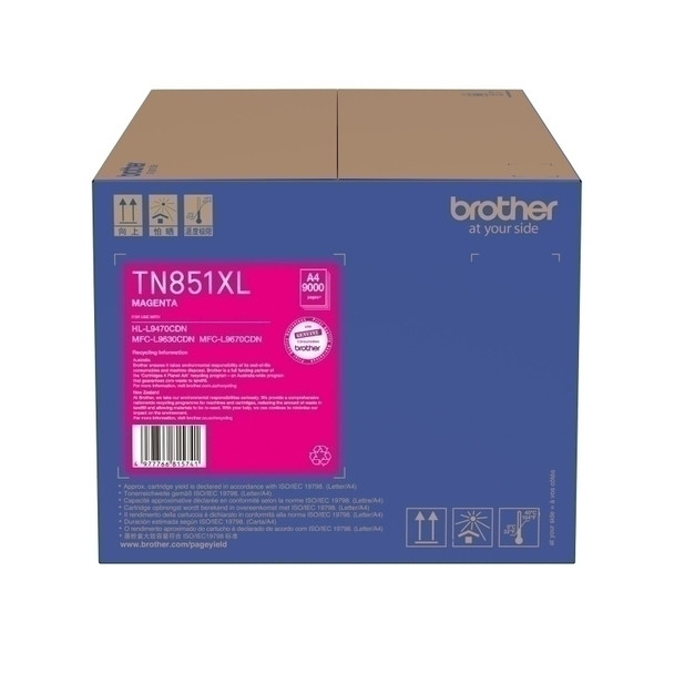 Brother TN851XL Magenta High Yld Toner Cartridge up to 9,000 pgs
