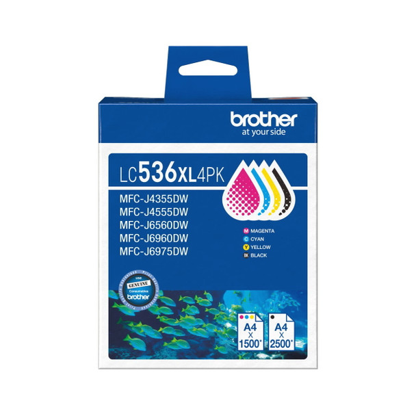 Brother LC536XL-4PK Genuine 4 Colour Ink Cartridge Value Pack