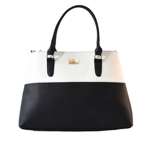 bolso triple compartimento para mujer dibella color blanco/negro modelo aura bolso triple compartimento para mujer dibella color blanco/negro modelo aura