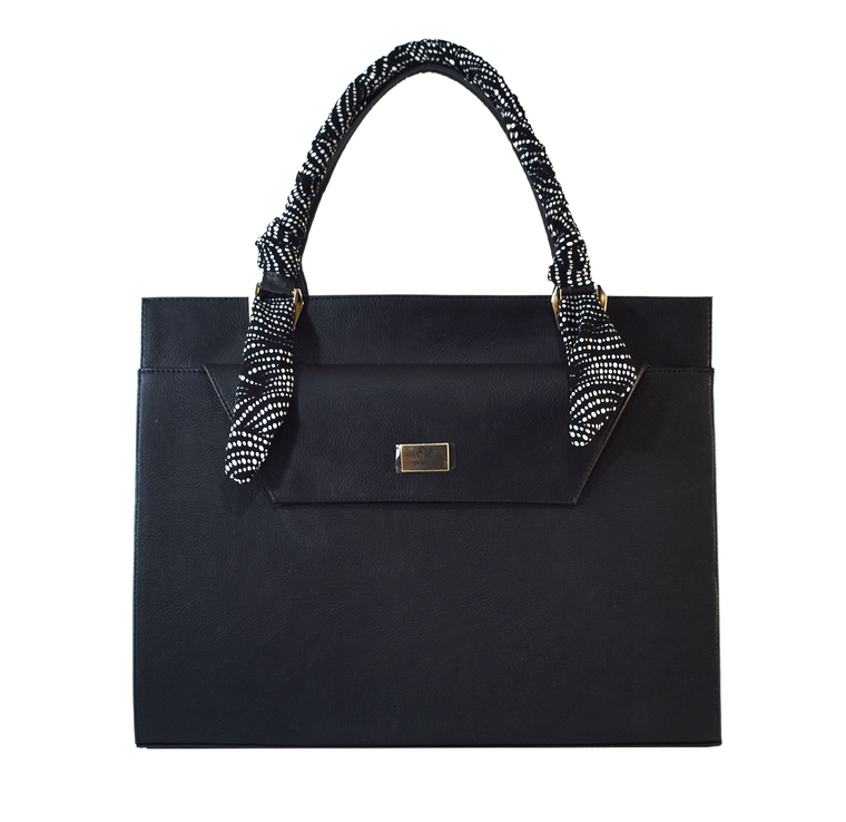 bolso tipo portafolio para mujer dibella color negro modelo daira
