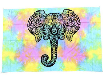 Tie Dye Elephant Tapestry