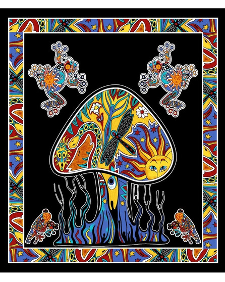 Mushroom Frog Tapestry 