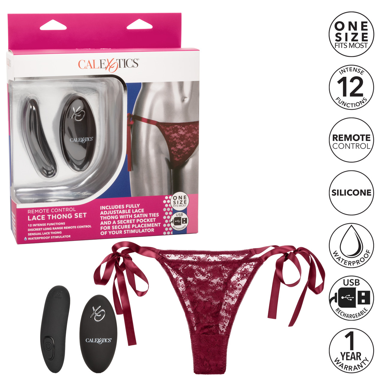 Secrets Vibrating Panties 5 Function Vibrating Thong with Lace and