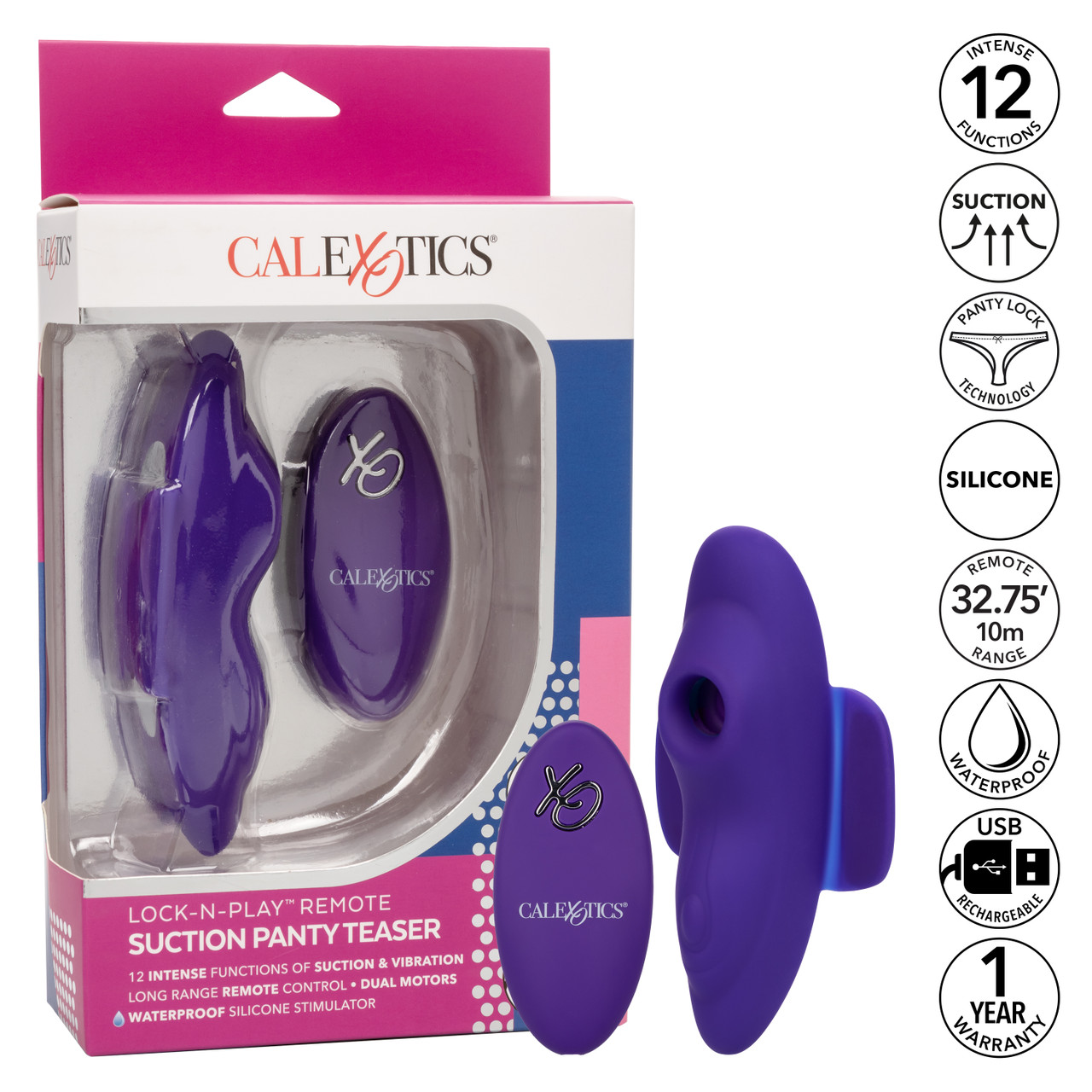 SE-0077-57-3 CalExotics Lock-N-Play Remote Suction Panty Teaser