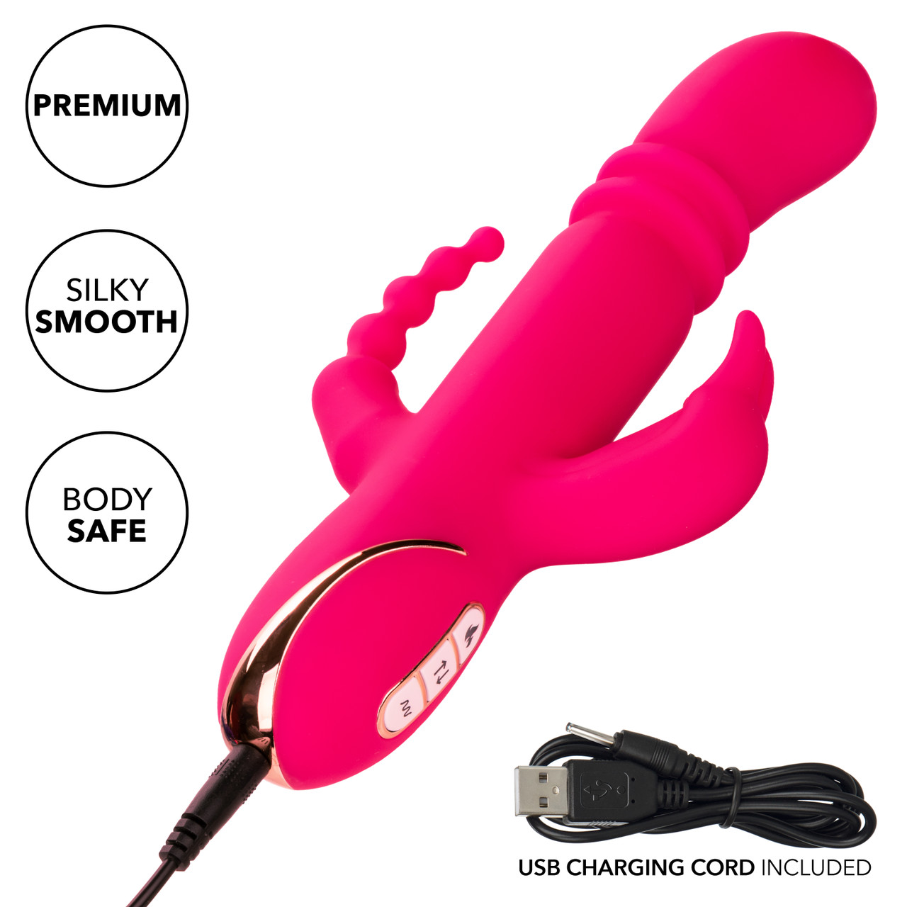 trifecta triple stimulating rabbit vibrator TRILUX KINKY G-SPOT TAPPING RABBIT VIBRATOR TRIPLE STIMULATION WITH ANAL  BRADS main image 1