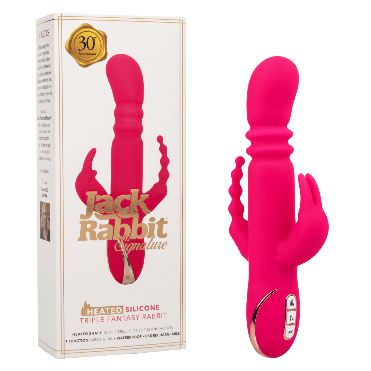 SE-0609-90-3 Jack Rabbit Signature Heated Silicone Triple Fantasy Rabbit