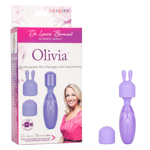 Dr. Laura Berman® Olivia™ Rechargeable Mini Massager with Attachments