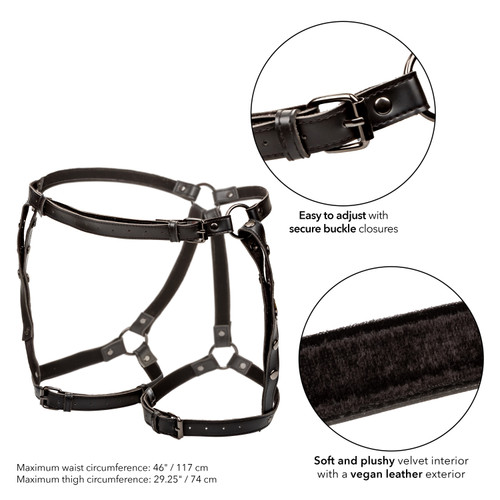Euphoria Collection Plus Size Multi Chain Harness  - Black main image 1