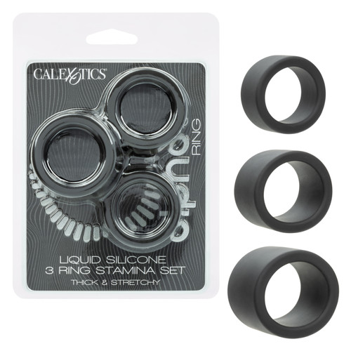 Alpha™ Liquid Silicone 3 Ring Stamina Set