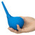 Hand holding blue One-Way Silicone Anal Douche with flexible nozzle and squeeze bulb