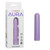 CalExotics AURA Rounded purple rechargeable vibrator with retail packaging