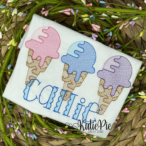 Ice Cream Cone Embroidered Shirt Ice Cream Cone Embroidered Shirt