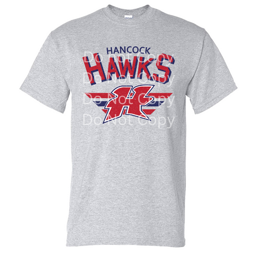 Hancock Hawks Vintage Grey Tee